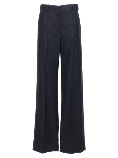 Stella Mccartney Check Print Lurex Wool Pants With Tailored Silhouette In Black