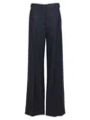 Stella Mccartney Shiny Wide Leg Trousers With Belt Loops In Black