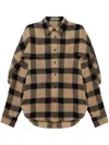 Stella Mccartney Layered Check Shirt In Neutrals