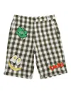 Stella Mccartney Checked Shorts With Prints In Green