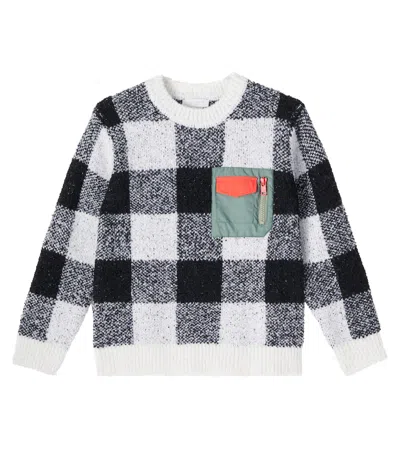 Stella Mccartney Kids' Checked Sweater In Black