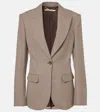 Stella Mccartney Checked Virgin Wool Blazer In Neutrals