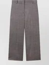 Stella Mccartney Checked Wide Leg Trousers With Back Pocket In Gray