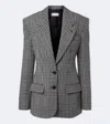 Stella Mccartney Checked Wool Blazer In Gray