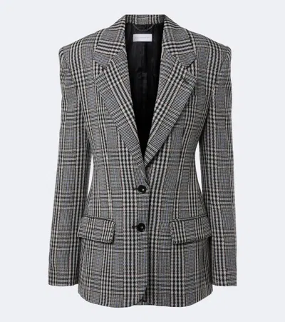 Stella Mccartney Checked Wool Blazer In Gray