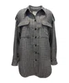 Stella Mccartney Checked Wool Overshirt In Brown
