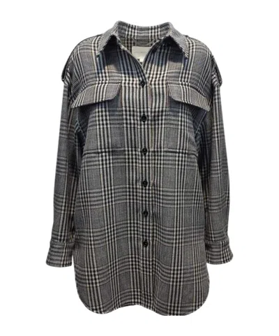 Stella Mccartney Checked Wool Overshirt In Brown