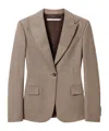 Stella Mccartney Checkered Blazer In Nude