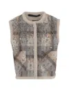 Stella Mccartney Check-pattern Floral-embroidered Vest In Multi