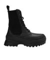 Stella Mccartney Trace Recycled Knit Combat Booties In Black