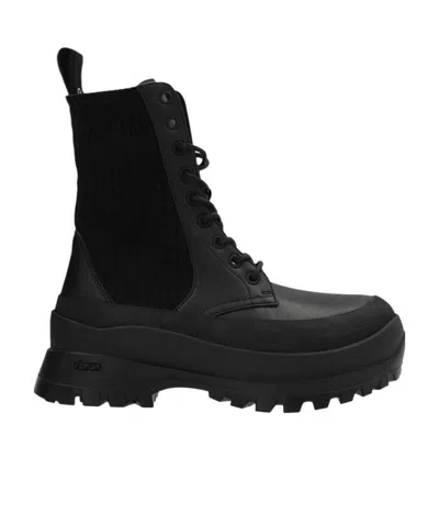 STELLA MCCARTNEY STELLA MCCARTNEY CHELSEA KNIT LACE-UP TRACE BOOTS