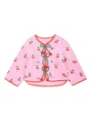 Stella Mccartney Pink Jacket For Baby Girl With Cherries In Pink