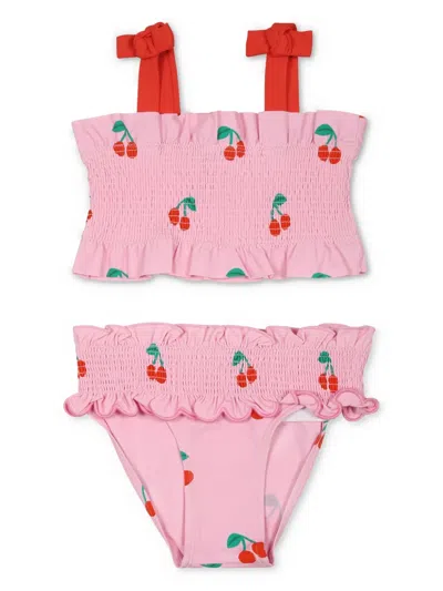 Stella Mccartney Babies' Cherry Print Bikini Set In Pink