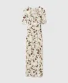 Stella Mccartney Cherry Print Mesh Half Sleeve Midi Dress In Cream