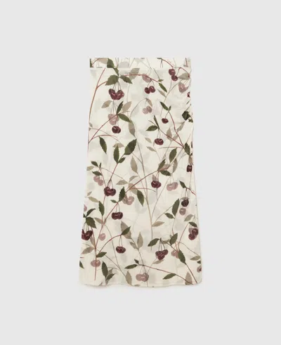 STELLA MCCARTNEY CHERRY PRINT MIDI SKIRT