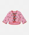 Stella Mccartney Cherry Print Quilted Jacket In Pink