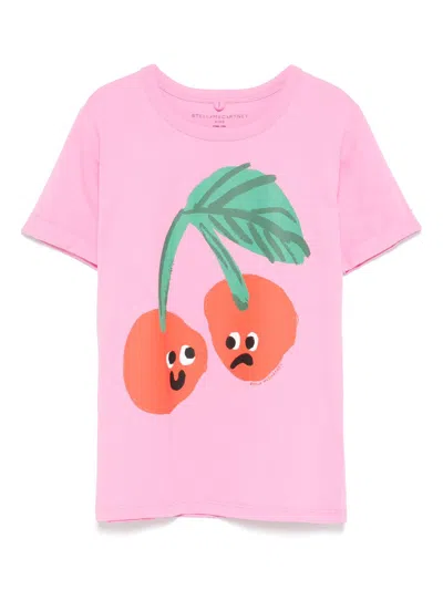 Stella Mccartney Kids' Cherry-print T-shirt In Pink
