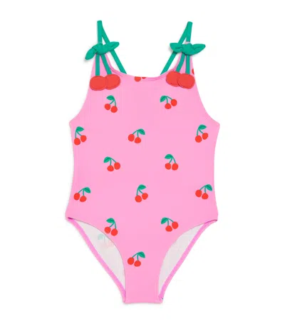 Stella Mccartney Kids' Cherry Swimsuit In Pink