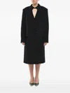 Stella Mccartney Chevron Double-breasted Coat In Black
