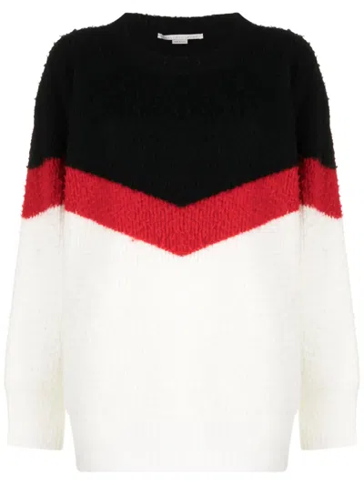 STELLA MCCARTNEY CHEVRON-STRIPED CHUNKY-KNIT JUMPER