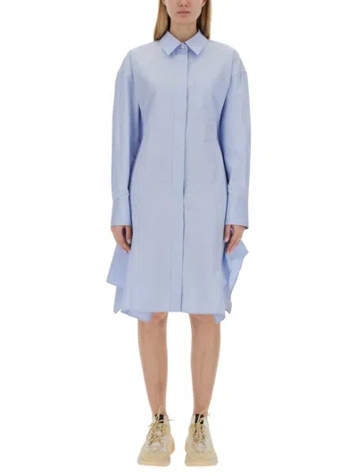 Stella Mccartney Chic Cotton Shirt Dress In Blue
