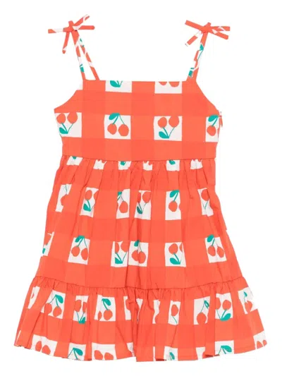 Stella Mccartney Chic Mini Dress For Girls - Spring/summer 2025 In Orange