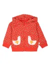 Stella Mccartney Chicken-floral-print Cotton Hoodie In Red