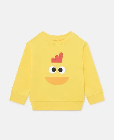 Stella Mccartney Printed Cotton Sweatshirt In Yellow