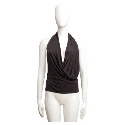 Pre-owned Stella Mccartney Chloe  S/s 2001 Runway Vintage Halterneck Top In Black Silk Xs S