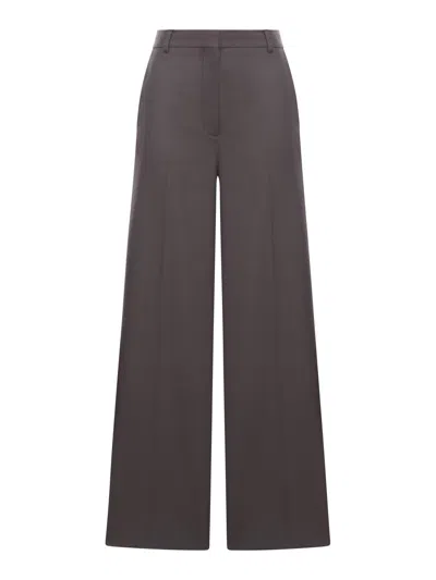 STELLA MCCARTNEY CHOCOLATE FLANNEL WIDE-LEG PANT