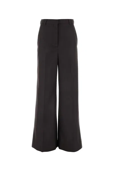 STELLA MCCARTNEY CHOCOLATE FLANNEL WIDE-LEG PANT