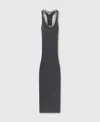 Stella Mccartney Chunky Chain Midi Dress In Dark Gray Melange