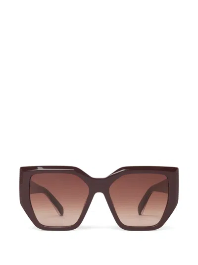 Stella Mccartney Chunky Geometric-frame Sunglasses In Braun