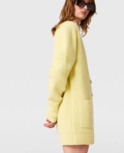 Stella Mccartney Chunky Knit V-neck Cardigan In Yellow