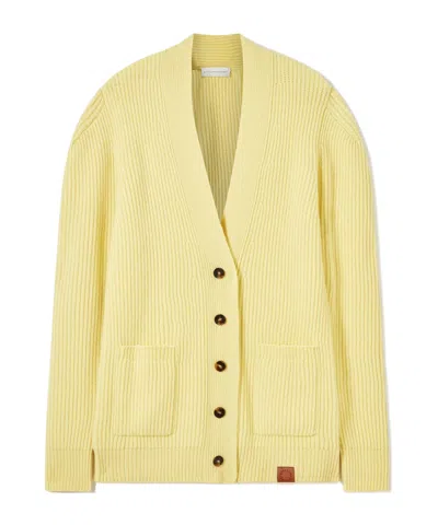 Stella Mccartney Chunky Knit Button-up Cardigan In Yellow