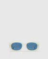 Stella Mccartney Chunky Oval Sunglasses In Milky White