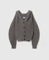 Stella Mccartney Hooded Ribbed Recycled-cashmere And Wool-blend Cardigan In Multi