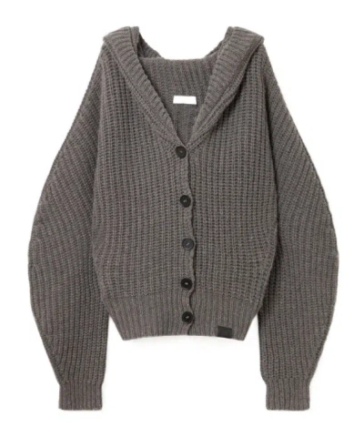 STELLA MCCARTNEY CHUNKY RIBBED HOODED CARDIGAN