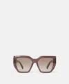 Stella Mccartney Chunky Square Cat-eye Sunglasses In Glossy Dark Chocolate And Gold