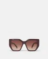 Stella Mccartney Chunky Square Cat-eye Sunglasses In Translucent Dark Chocolate And Gold