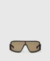 Stella Mccartney Chunky Straight-edge Sunglasses In Brown