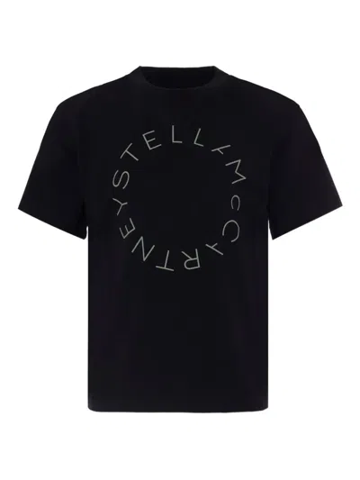 Stella Mccartney Kids' Circular Logo-printt-shirt In Black