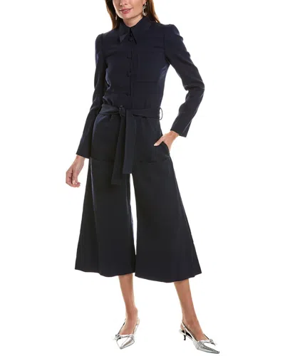 Stella Mccartney Clara Wool-blend Jumpsuit In Blue