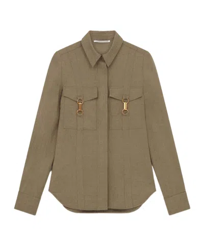 Stella Mccartney Clasp-embellished Shirt In Gray