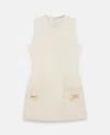 Stella Mccartney Clasp-embellished Sleeveless Mini Dress In Cream White