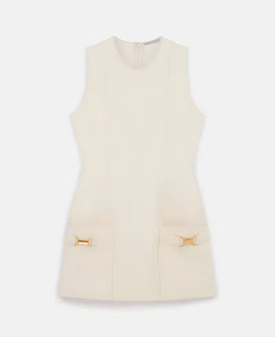 Stella Mccartney Clasp-embellished Sleeveless Mini Dress In Cream White