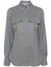 Stella Mccartney Stella Mc Cartney Wool Shirt With Buckles In Grey