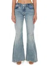 Stella Mccartney Clasp-embellished Low-rise Flared Jeans In Blue