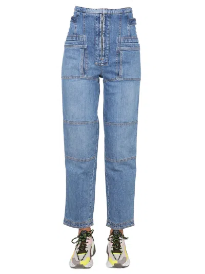 Stella Mccartney Classic Women's Denim Jeans With Button And Zipper Closure In Blue