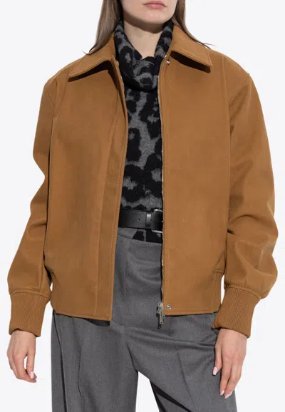 Stella Mccartney Classic Zip-up Jacket In Gold